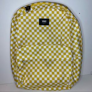 New Yellow Vans Backpack Checkered Pattern